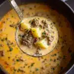 Cheesy Beef and Potato Soup Recipe