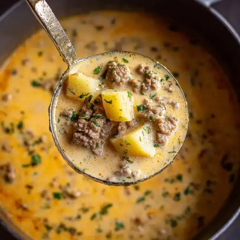 Cheesy Beef and Potato Soup Recipe