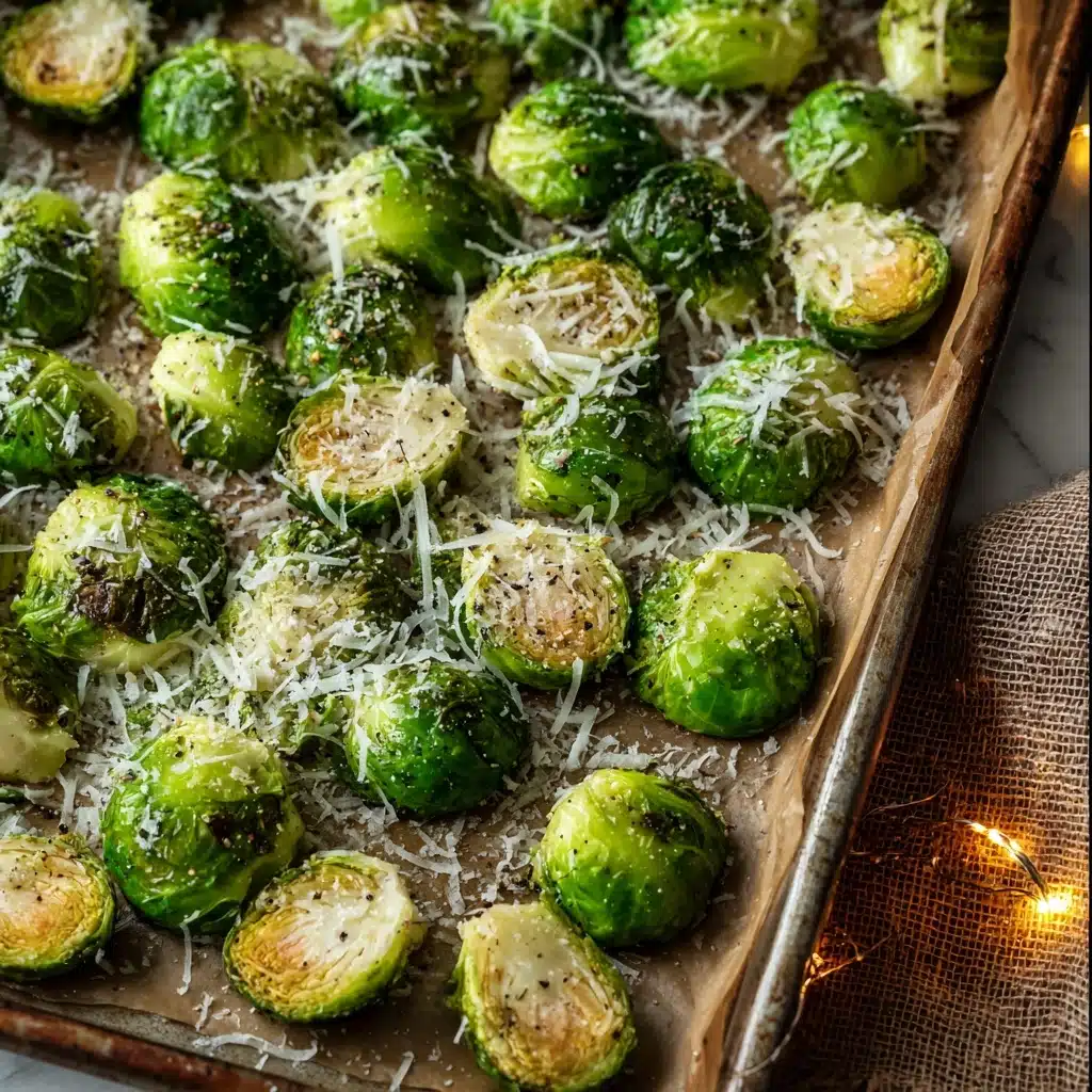 Garlic Parmesan Roasted Brussels Sprouts Recipe - Recipe Image