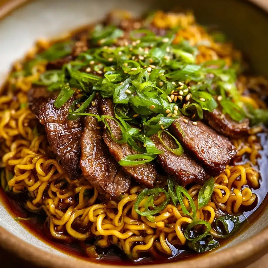 Garlic Butter Steak Lightning Noodles Recipe - Recipe Image