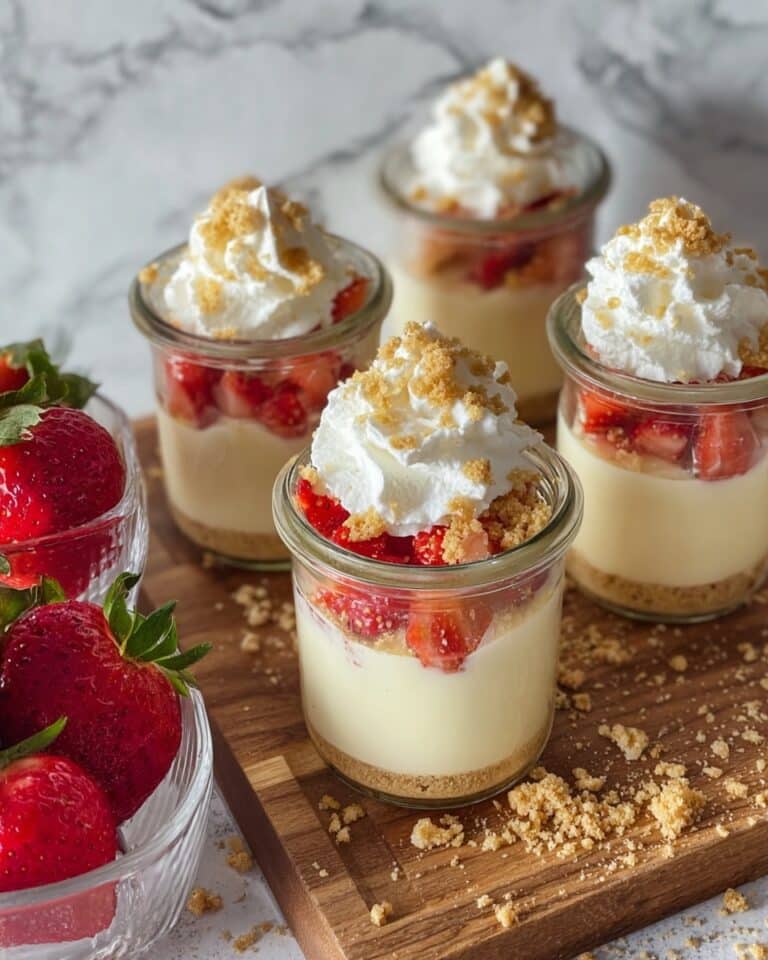 Mini Strawberry Cheesecake Cups {Healthy, High Protein} Recipe