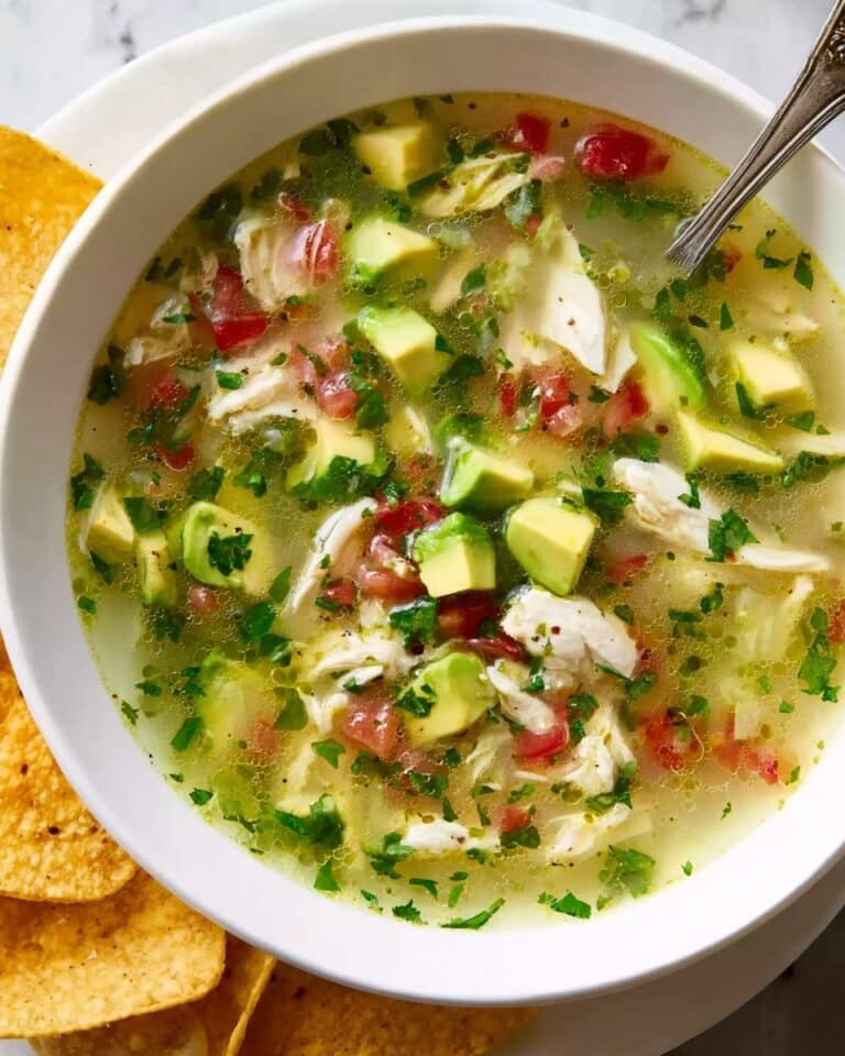 Creamy Chicken Avocado Soup with Lime and Cilantro Recipe