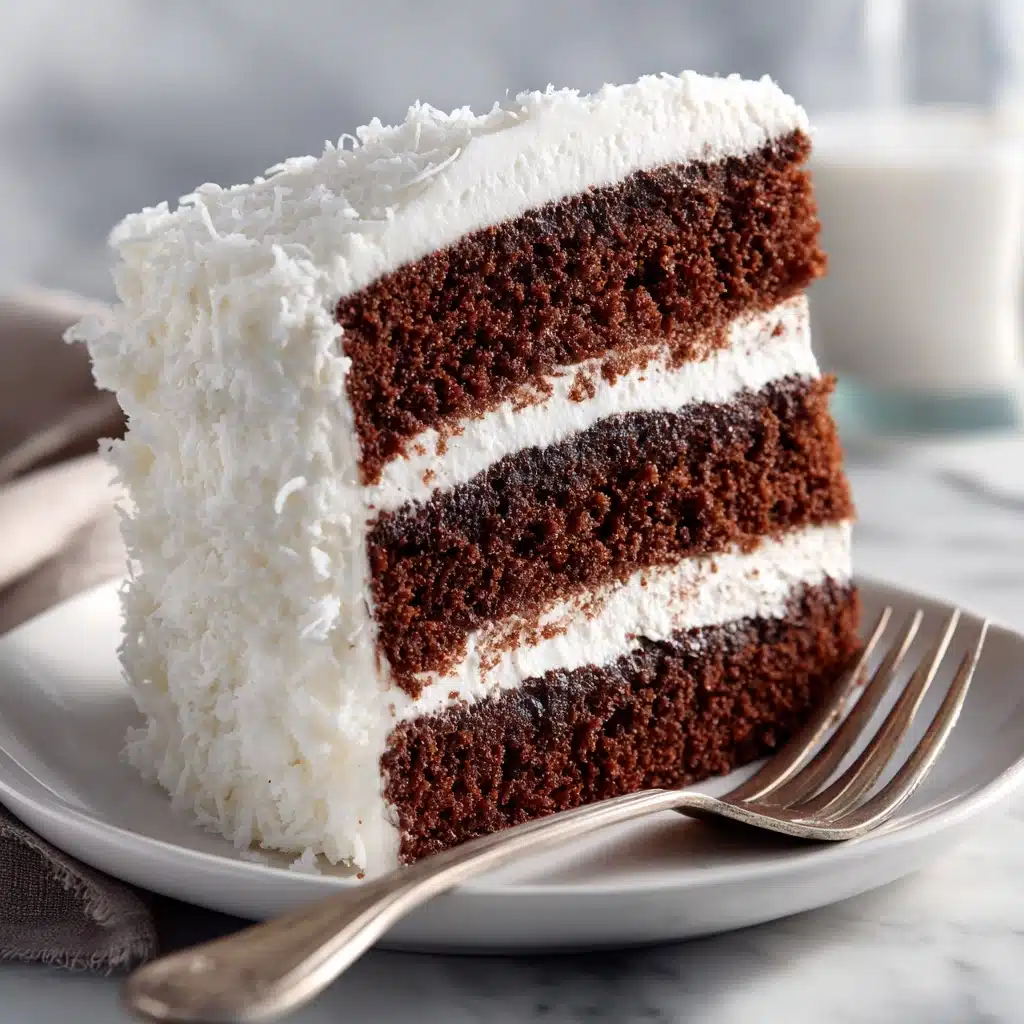 Devil’s Food Cake with Heavenly Marshmallow Icing Recipe - Recipe Image