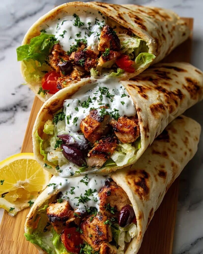 Mediterranean Chicken Gyros with Creamy Feta Tzatziki Recipe