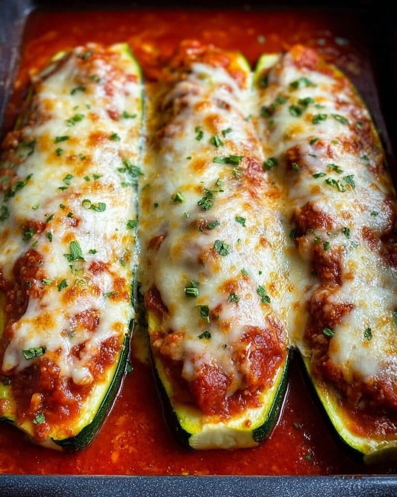 Keto Chicken Parmesan Zucchini Boats Recipe
