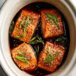 Slow Cooker Honey Garlic Glazed Salmon Recipe