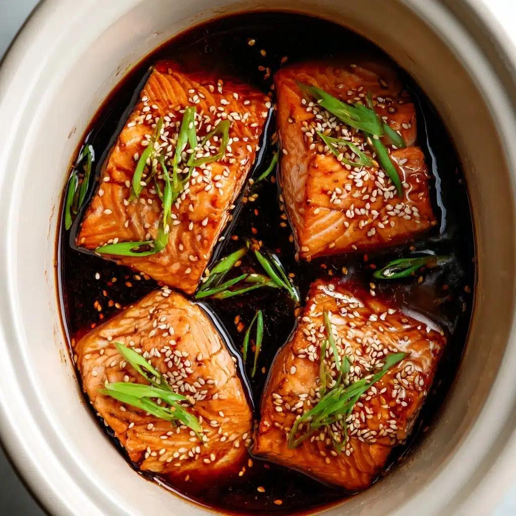 Slow Cooker Honey Garlic Glazed Salmon Recipe