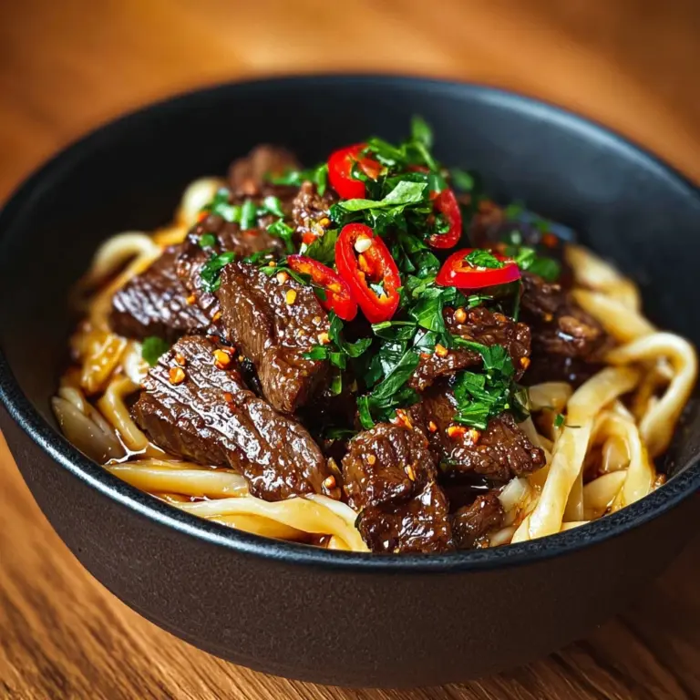 Sweet And Spicy Garlic Steak Pasta Recipe