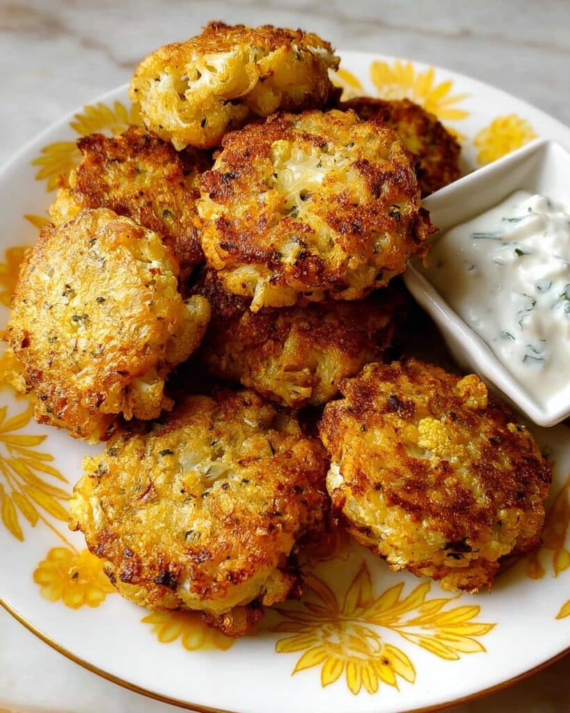 Cheesy Cauliflower Tots with Zesty Lemon Herb Yogurt Dip Recipe