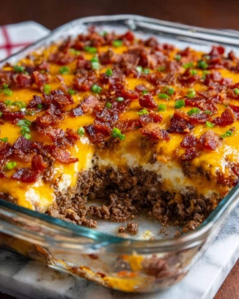 Low-Carb Bacon Cheeseburger Casserole – Easy Keto Family Dinner Recipe