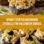 Spooky Stuffed Mushroom Eyeballs Recipe for Halloween Recipe