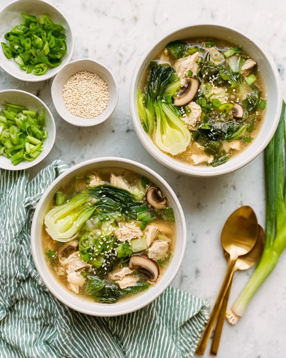 The image shows a bowl of noodle soup with clear broth. Inside the bowl, there are three main layers: at the bottom are white, thin noodles; on top of the noodles are bright green bok choy leaves arranged in the center; scattered around the bok choy are small, golden brown cubes of tofu. The bowl is white and sits on a white marbled surface with some ginger and garlic pieces nearby. photo taken with an iphone --ar 4:5 --v 7
