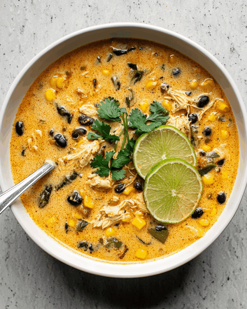 Easy Chicken, Poblano, and Black Bean Soup Recipe