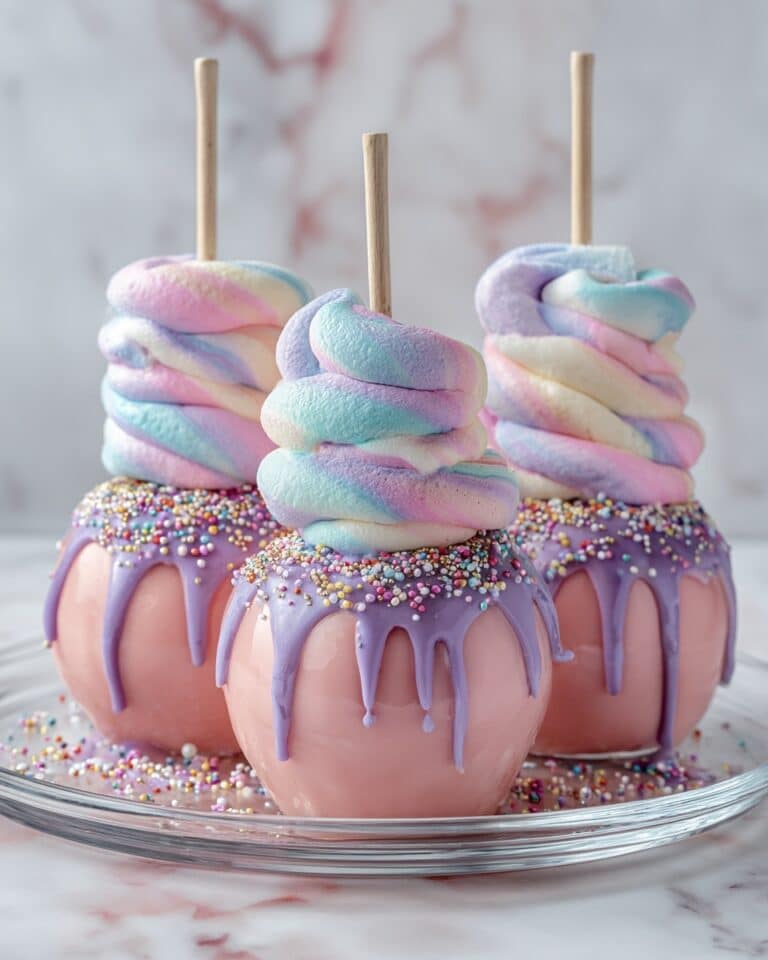 Colorful Candy Apples with Cotton Candy Recipe
