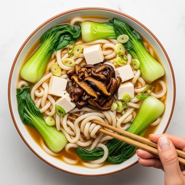 Quick Miso Udon Noodle Soup with Tofu and Mushrooms Recipe