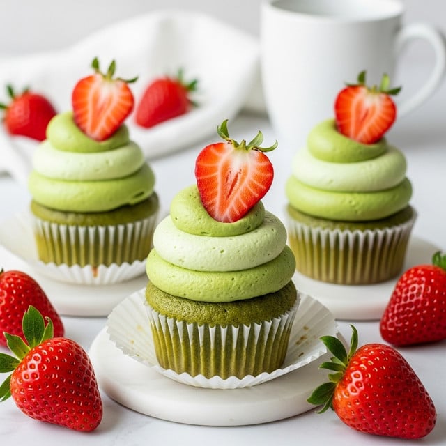 Matcha Cupcakes with Whipped Matcha White Chocolate Ganache Recipe
