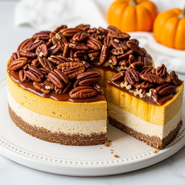 Vegan Pumpkin Cheesecake with Pecan Topping Recipe