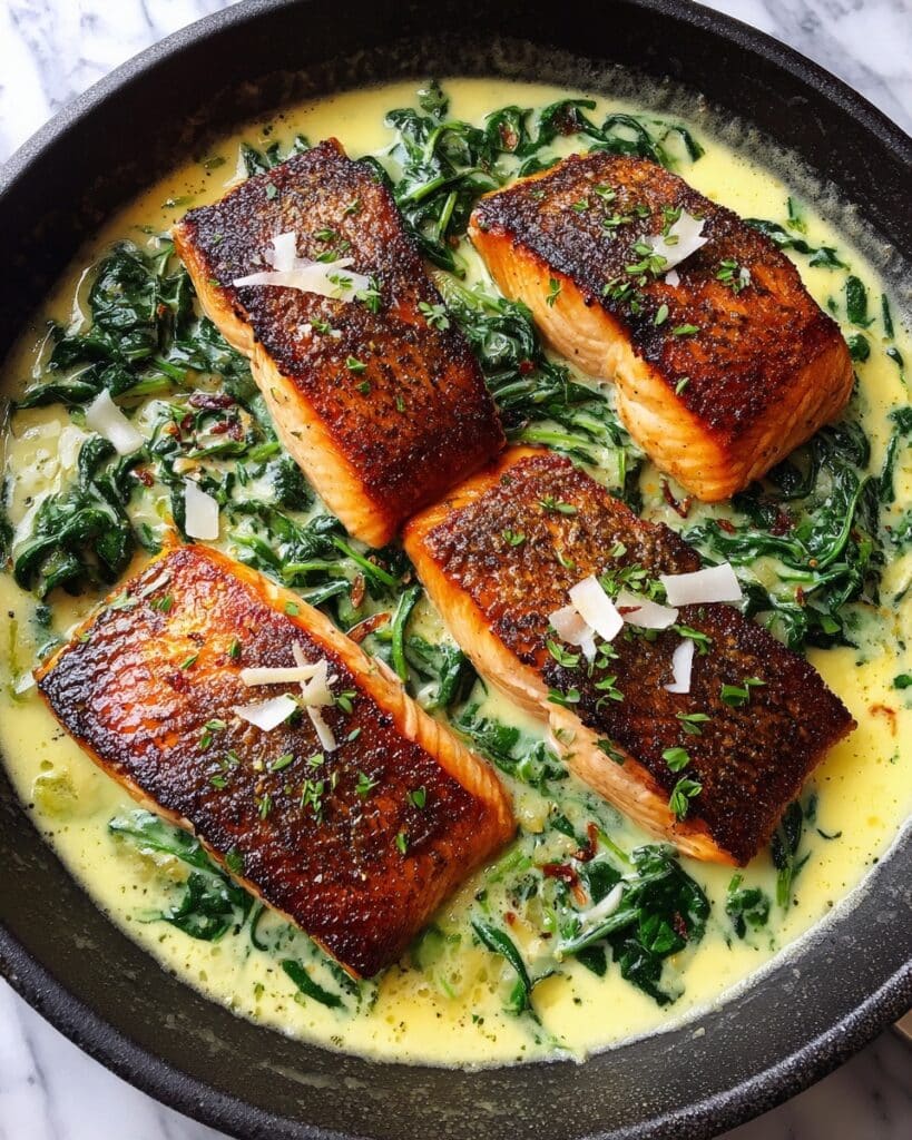 Creamy Spinach Salmon Recipe