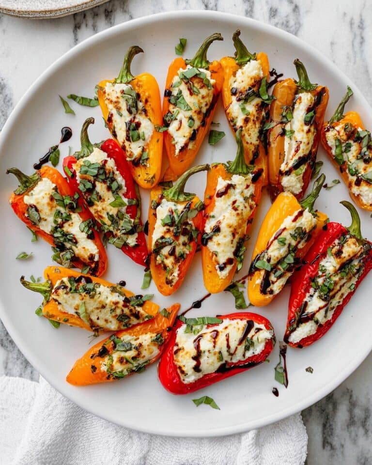 Goat Cheese Stuffed Mini Peppers with Balsamic, Honey, and Thyme Recipe
