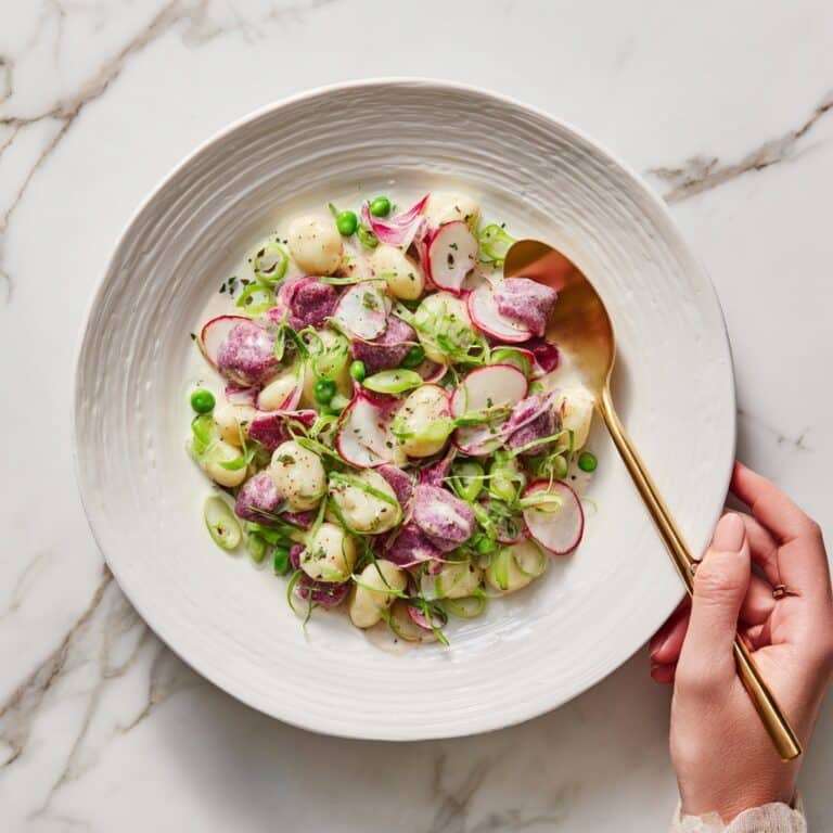 Purple Potato Salad with Green Onions and Radishes Recipe
