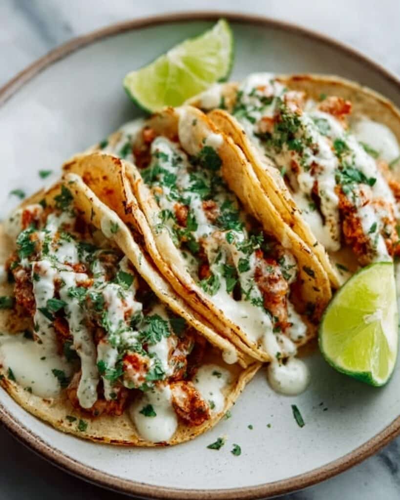 Spicy Shrimp Tacos with Creamy Lime Sauce Recipe