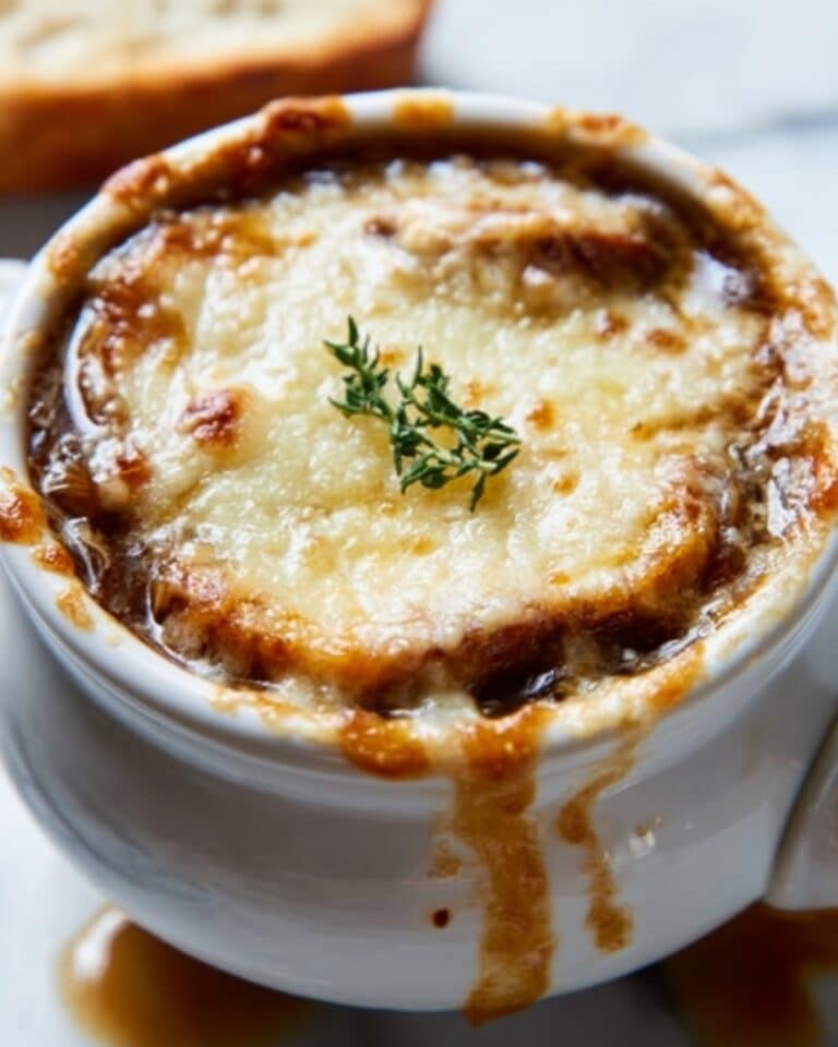 Homemade French Onion Soup with Cheesy Baguette Toasts Recipe
