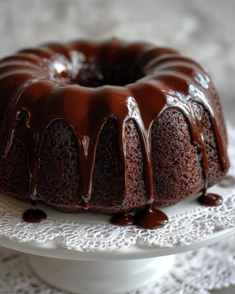 Glossy Chocolate Pound Cake Recipe