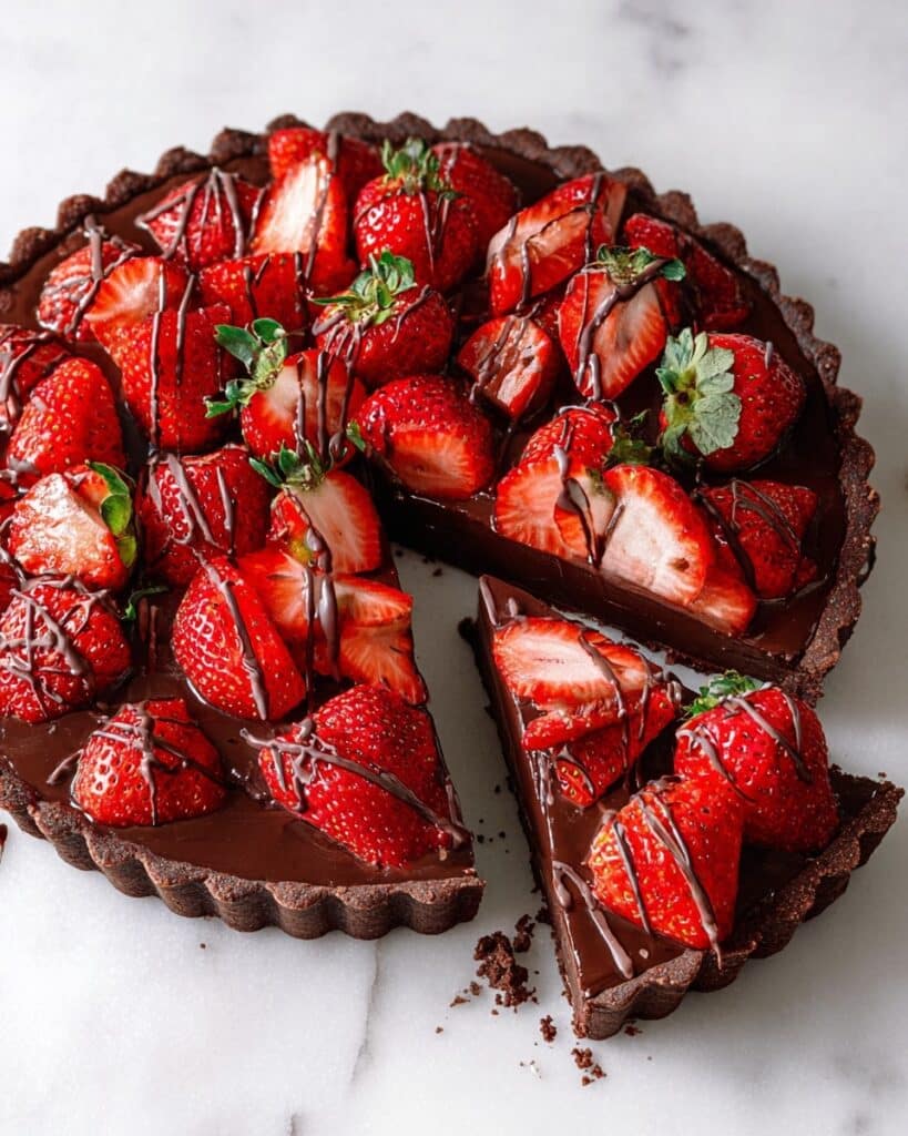 Dark Chocolate Strawberry Tart Recipe