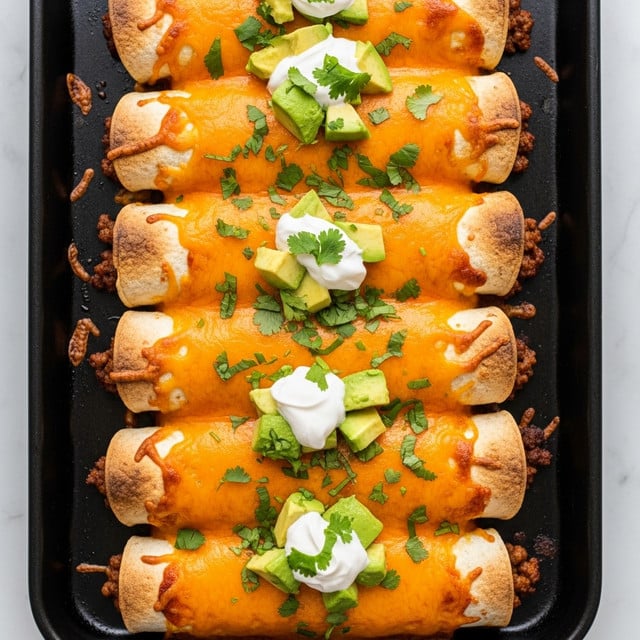 Cheesy Beef Enchiladas with Salsa Verde Recipe
