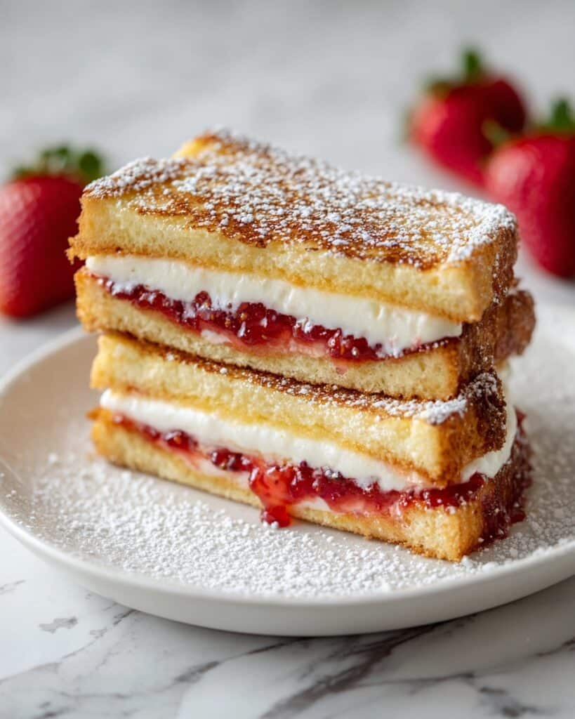 Fried Strawberry Cheesecake Sandwiches Recipe