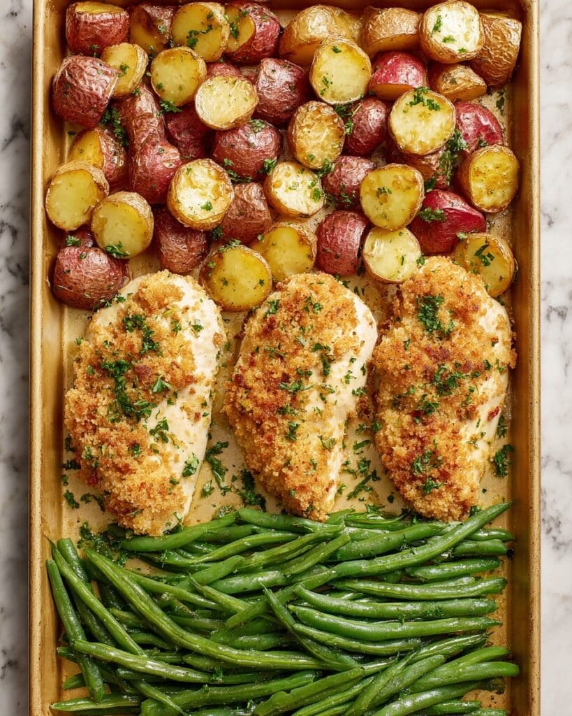 Parmesan Crusted Chicken Sheet Pan Dinner Recipe