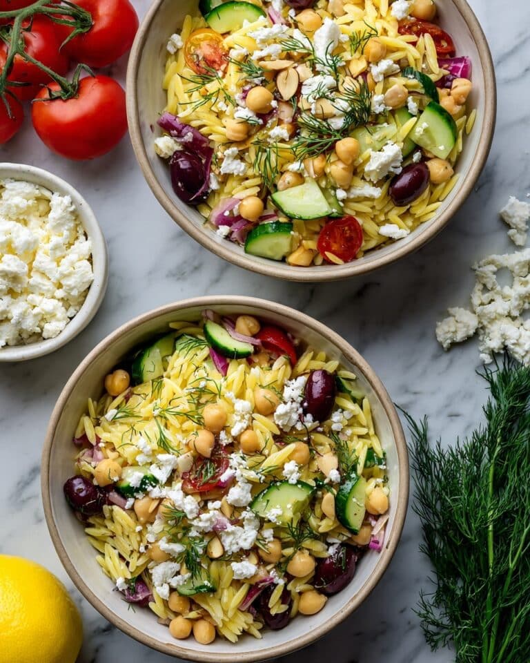 Tasty Orzo Pasta Salad with Lemon & Feta Recipe
