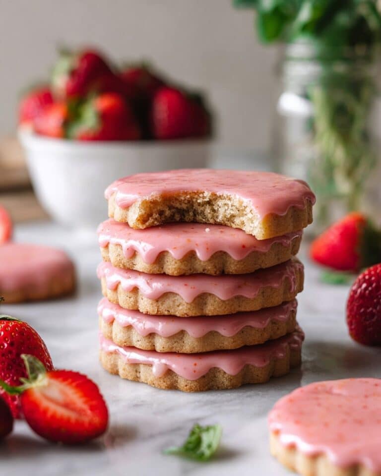 Strawberry Shortbread Cookies with Strawberry Glaze Recipe