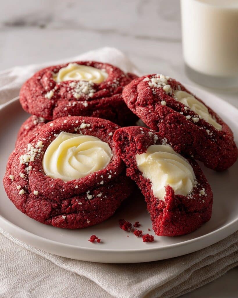 Red Velvet Cookies with White Chocolate Chips and Cream Cheese Frosting Recipe