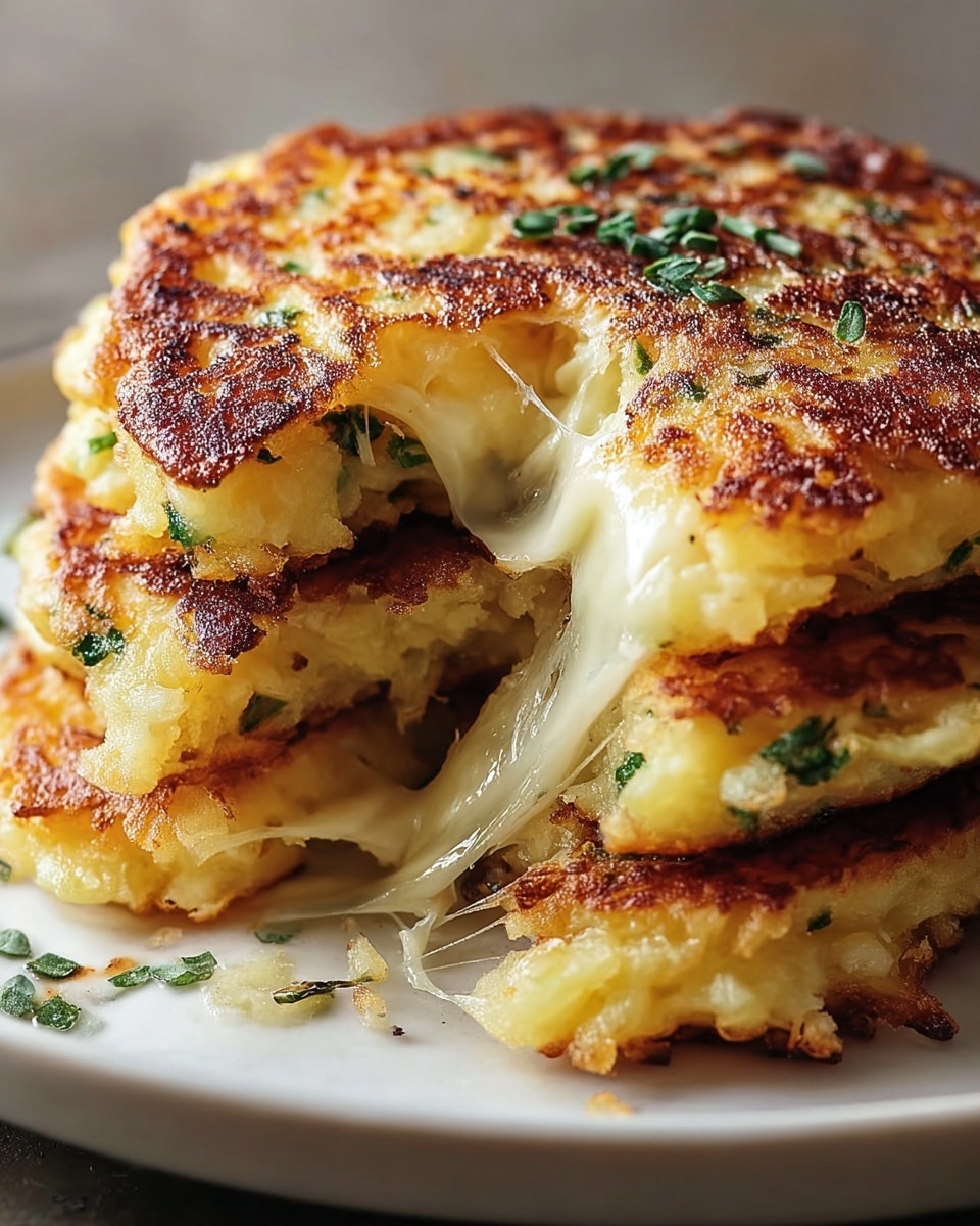 Potato and Onion Cheese Pancakes with Tomato-Mozzarella Filling Recipe