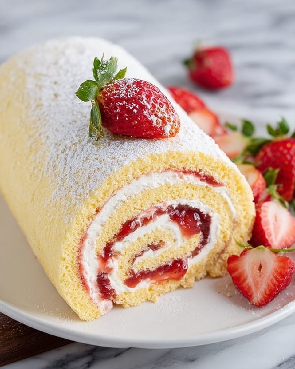 Strawberries and Cream Swiss Roll Recipe