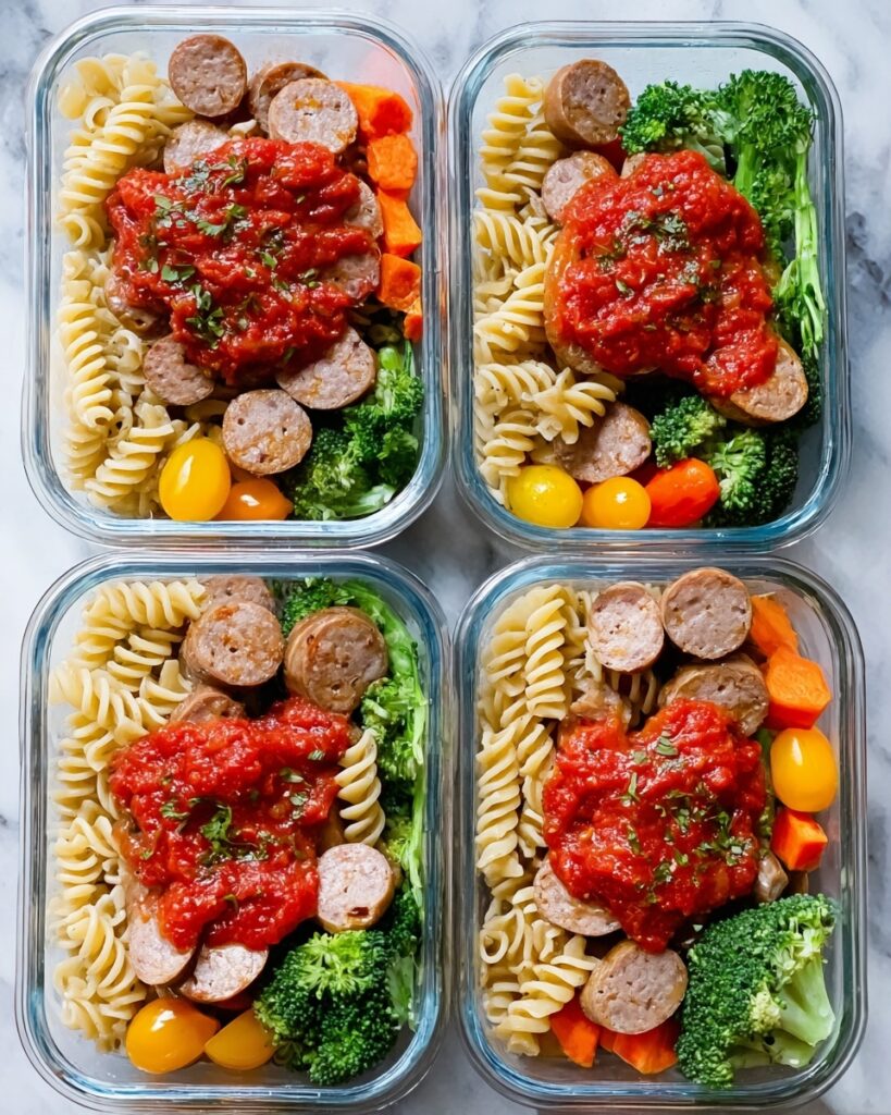 15-Minute Chicken Sausage Pasta Meal Prep Bowls Recipe