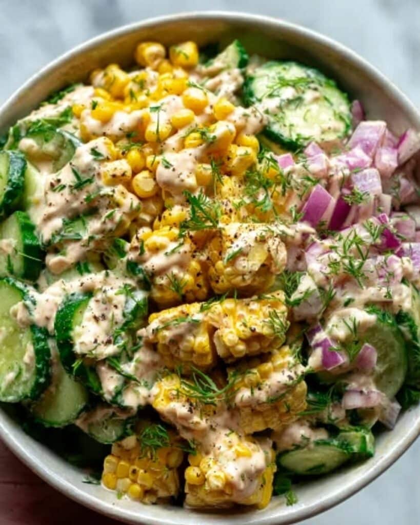 Grilled Street Corn and Creamy Cucumber Salad Recipe