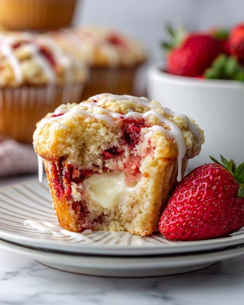 Strawberry Cream Cheese Muffins with Streusel Crumb Topping Recipe