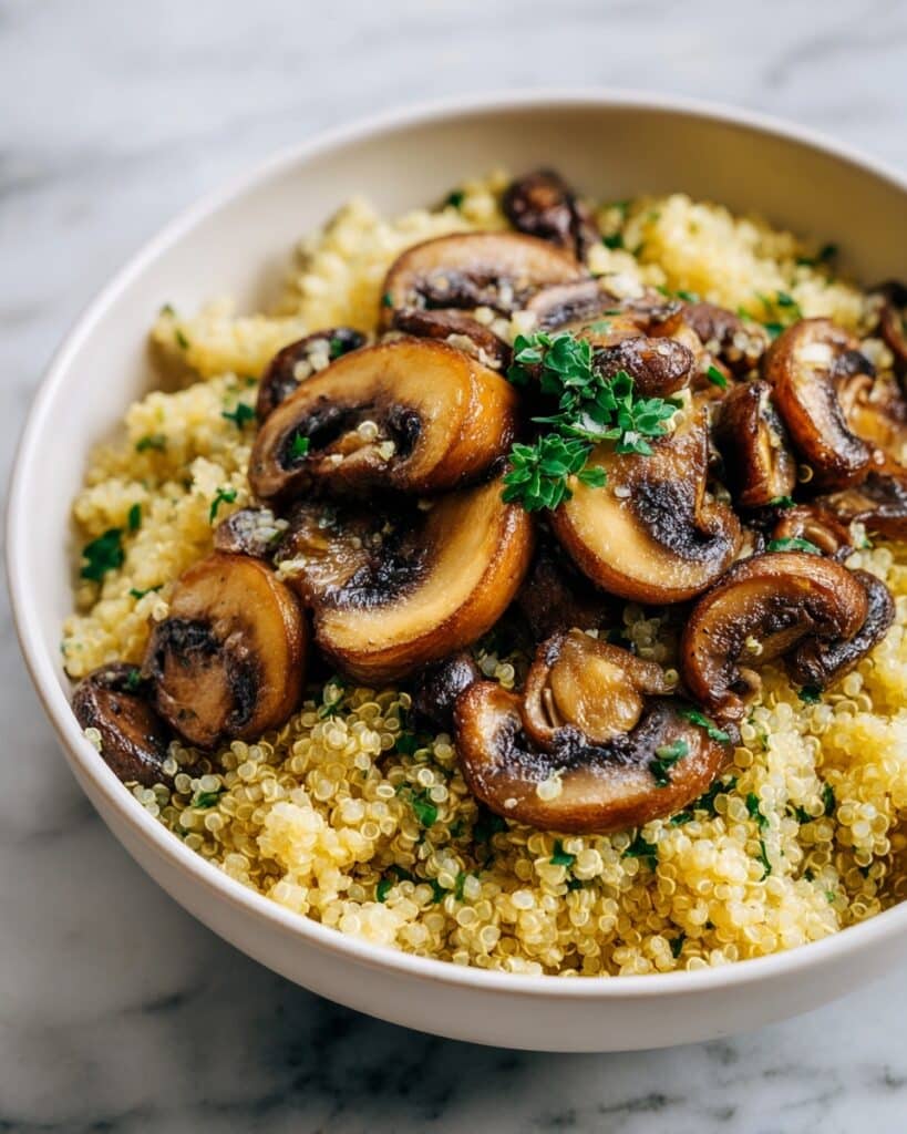 Garlicky Mushroom Quinoa for a Quick, Flavorful Feast Recipe