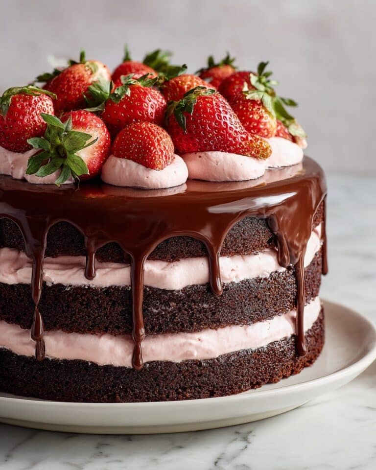 Indulgent Strawberry Chocolate Shell Cake Recipe