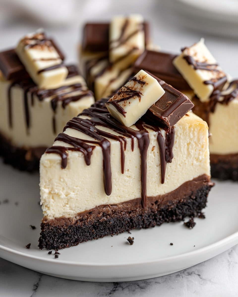 Cookies & Cream Cheesecake with Chocolate Drizzle Recipe