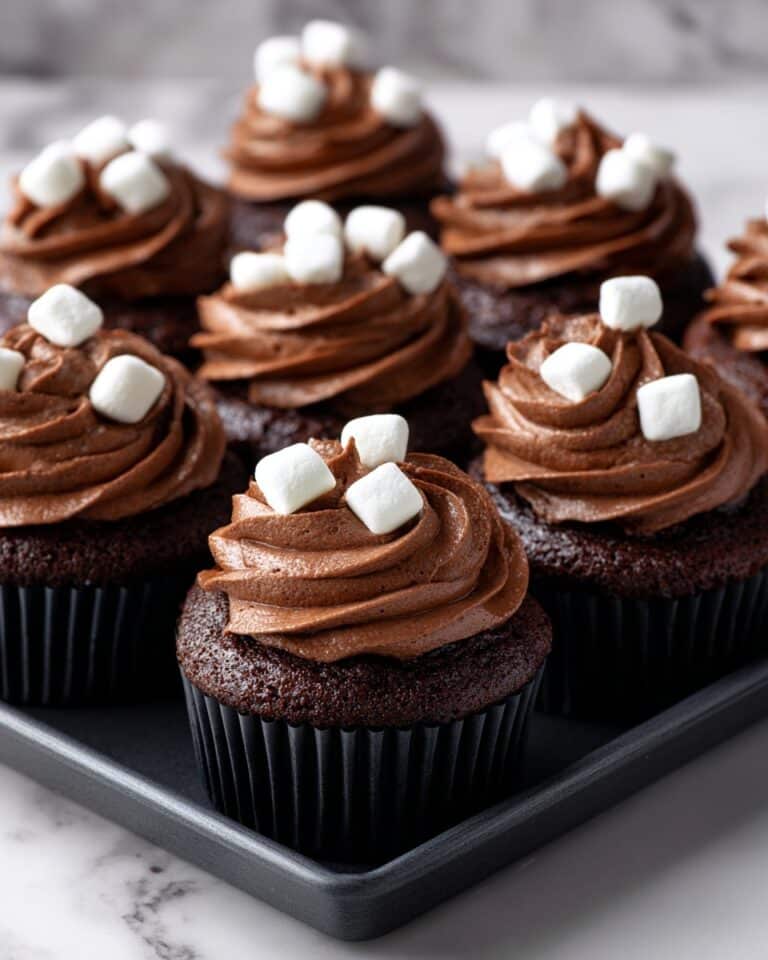 Hot Cocoa Cupcakes with Marshmallow Frosting Recipe