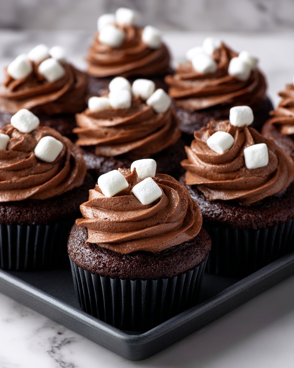 Hot Cocoa Cupcakes with Marshmallow Frosting Recipe