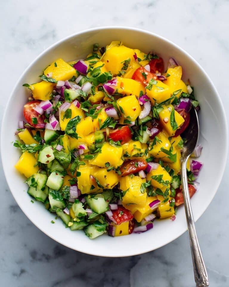 Tropical Mango Salad with Cucumber and Lime Dressing Recipe