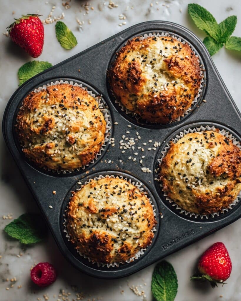 Cheesy Bagel Muffins with Chives, Seeds, and Savory Spices Recipe