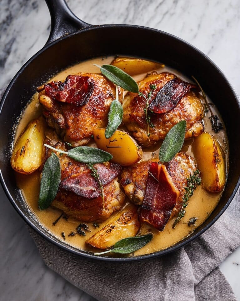 Prosciutto, Apple, and Sage Butter Chicken with Cider Bliss Sauce Recipe