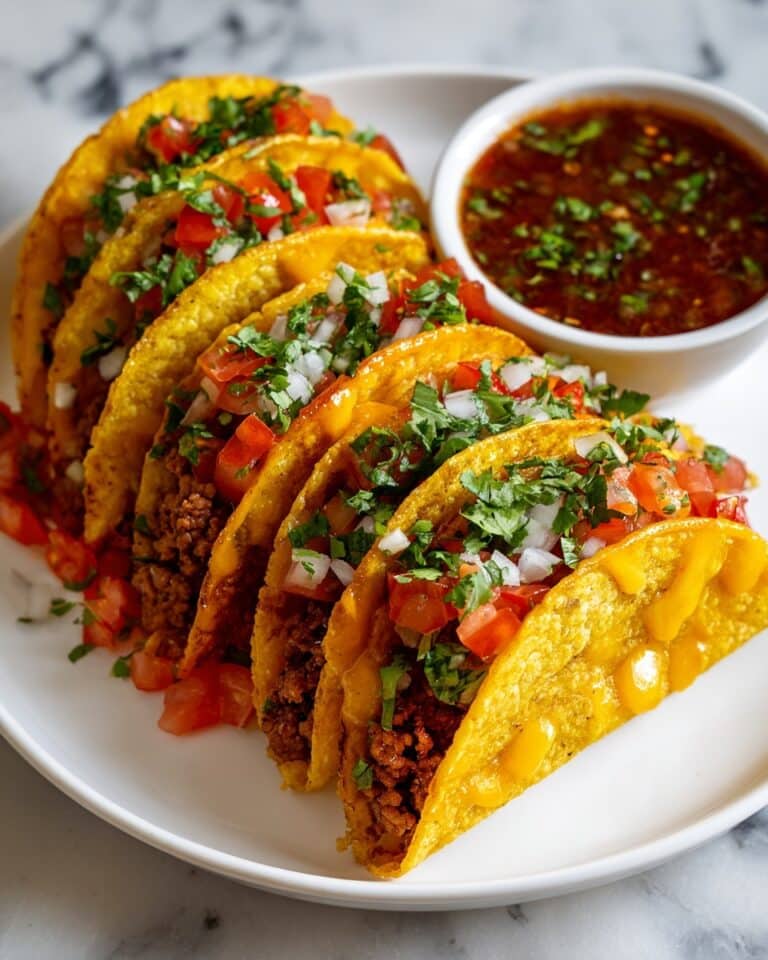 Crispy Chicken Birria Tacos with Rich Broth and Fresh Toppings Recipe