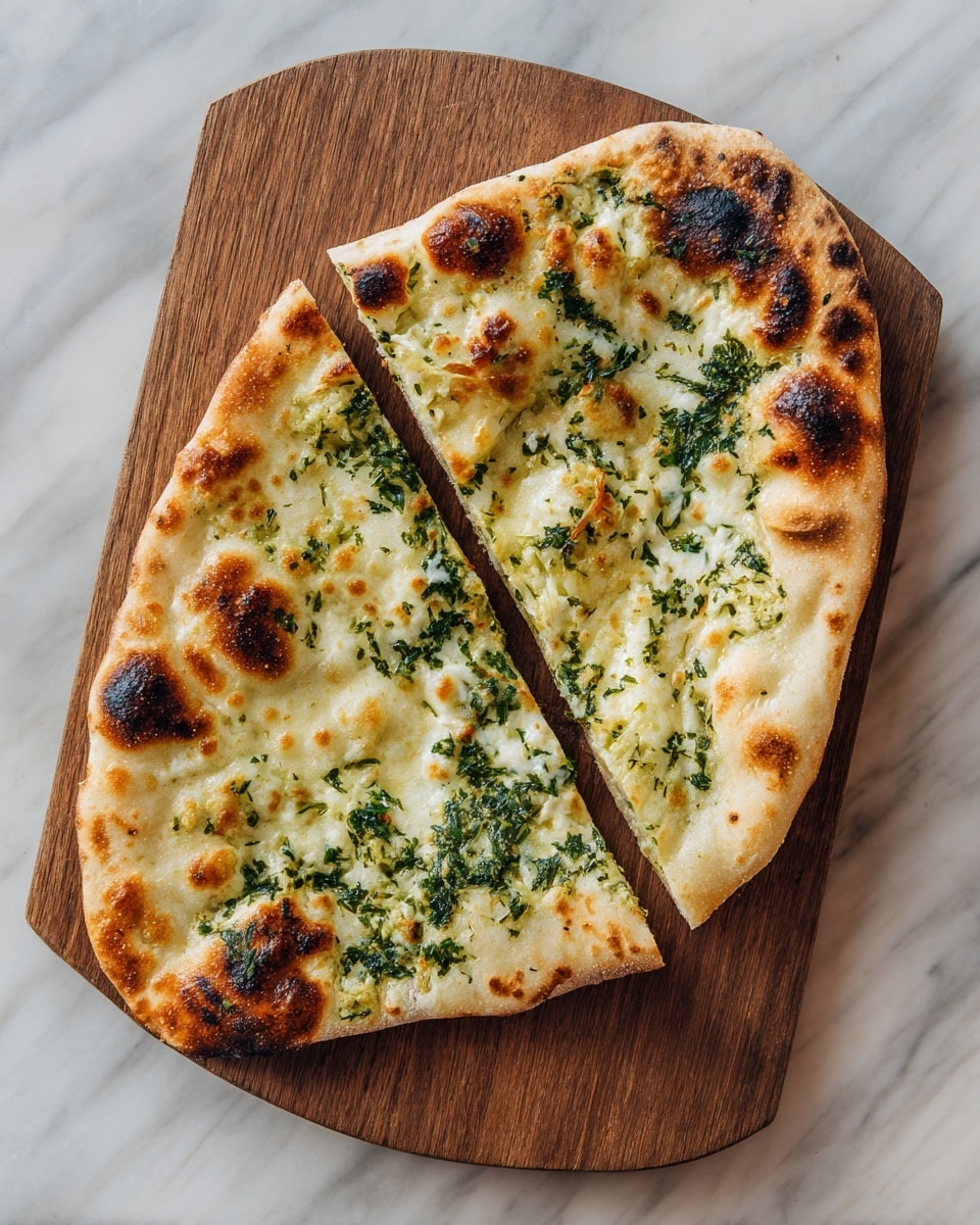 Cheesy Herb Stuffed Naan Recipe