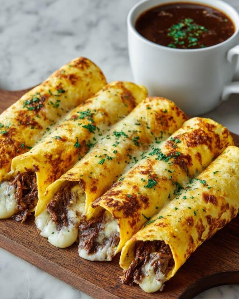 French Dip Tortilla Roll-Ups with Au Jus Recipe